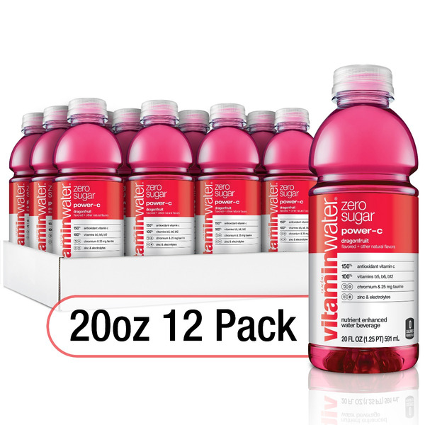 VitaminWater Zero – Dragonfruit, Power-C Bottles, 20 fl oz, 12 Pack